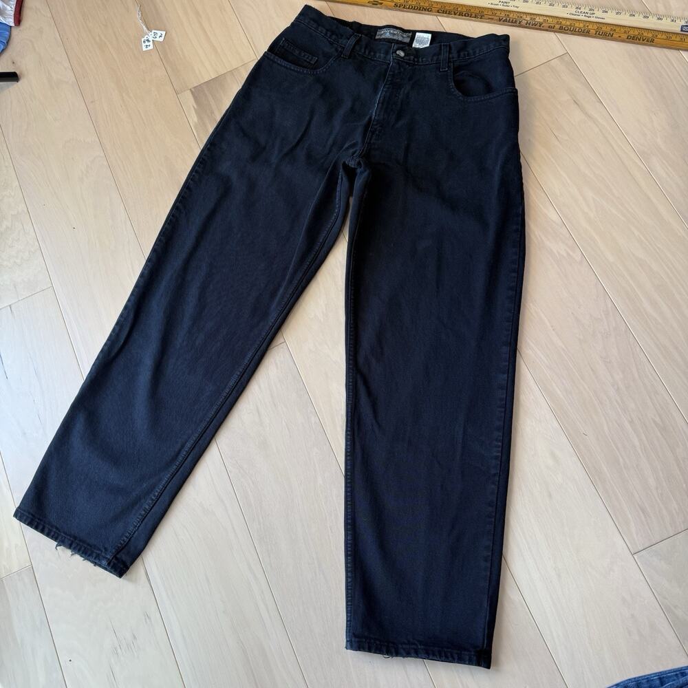 Vintage Levis Silver Tab Jeans 34 Black Baggy Wide Leg Skater 90s Streetwear - Picture 11 of 11